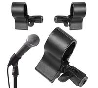 Microfono Clip, Microfono Holder Stand, 3 Pack Adjustable Clamp, Secure Mounting Bracket, 3.94x3.35x2.17 Inches, Fit for Studio Recording, Church, Video, PC, Sports
