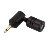 Microfono compatto pieghevole da 3,5 mm, microfono dinamico per vlogging, zoom, riunioni, insegnamento online, audio chiaro, nero (2 poli)