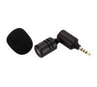 Microfono compatto pieghevole da 3,5 mm, microfono dinamico per vlogging, zoom, riunioni, insegnamento online, audio chiaro, nero (4 poli)