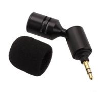 Microfono compatto pieghevole da 3,5 mm, microfono dinamico per vlogging, zoom, riunioni, insegnamento online, audio chiaro, nero (3 poli)
