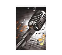 Microfono con note musicali Bandiera da giardino di benvenuto 2 x 3 Ft Double Sided No Fade House Yard Bandiere Photo Sfondo Banner per Cortile Portico Prato Decorazione Esterna