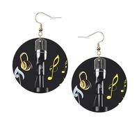 Microfono con note musicali Orecchini in pelle alla moda per le donne pendenti 1 paio di orecchini piercing leggeri stampati gioielli regali per donne ragazze