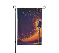 Microfono con note musicali stampa 30,5 x 45,7 cm portico tutte le stagioni bandiere all'aperto decorazione cortile bandiera patio decorazione cortile