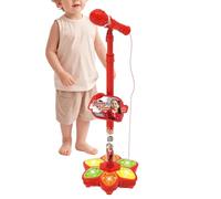 Microfono con piedistallo per bambini, con base giocattoli senza fili, microfono da terra con altoparlante per bambini, per la casa in aula feste di compleanno e ragazze