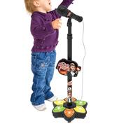 Microfono con supporto per,Giocattoli ad altezza regolabile | Microfono di canto portatile con musica, per la casa e le feste di viaggio
