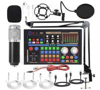 Microfono Condensatore di registrazione del computer Scheda audio di grano Telefono cellulare Scheda audio dal vivo Set completo dedicato,C
