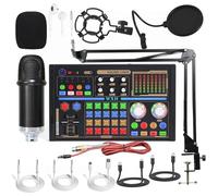 Microfono Condensatore di registrazione del computer Scheda audio di grano Telefono cellulare Scheda audio dal vivo Set completo dedicato,F