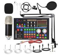 Microfono Condensatore di registrazione del computer Scheda audio di grano Telefono cellulare Scheda audio dal vivo Set completo dedicato,G
