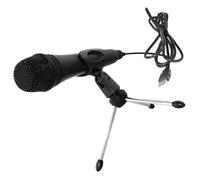 Microfono Condensatore USB Nero Supporto, Cavo e Guadagno Regolabile | Voce Umana e Laptop, Registrazione e Lezioni, Risposta 60hz-15khz, Snr ≥75db, Set 1 Pezzo