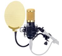 Microfono Condensatore Vocale Registrazione Professionale Set Popscreen Custodia