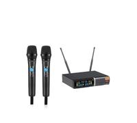 Microfono Cordless Con Di Microfono Wireless A 2 E 4 Canali In Metallo UHF A Frequenza Regolabile Adatto For Karaoke E Parlato(320U 2)