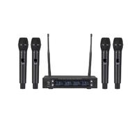 Microfono Cordless Con Di Microfono Wireless A 2 E 4 Canali In Metallo UHF A Frequenza Regolabile Adatto For Karaoke E Parlato(460U 1)
