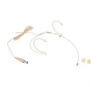 Microfono da bavero Lavalier, doppio gancio auricolare, microfono per lezioni, spettacoli dal per vivo, teatro (D)