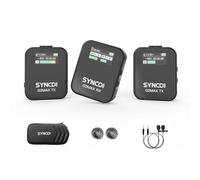 Microfono da bavero wireless HUIOP G2MAX 1-Trigger-2 Sistema microfonico wireless 2.4G Microfono a clip Portata di trasmissione 200M Memoria integrata da 8 GB Schermo TFT per smartphone Fotocamera Vid