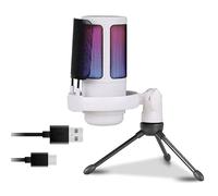 Microfono da gioco Illuminazione a colori per PC Streaming Podcasting Pulsante Mute Condensatore Mic Cancellazione del rumore 180 gradi Regolare Microfono con cancellazione del rumore