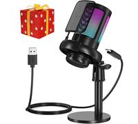 Microfono da gioco TAIMEI, microfono RGB per PC con cancellazione del rumore e silenzio, per streaming, giochi, podcast, YouTube, TikTok, computer, cellulare