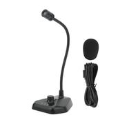 Microfono da tavolo con supporto flessibile a collo d'oca, microfono omnidirezionale a 360 gradi con riduzione del rumore per streaming, conferenze e