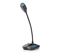 Nedis - Microfono Gaming GMICGU100BK Plug & Play USB Interruttore Uscita Cuffie