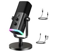 Microfono Dinamico AM8 con Controllo RGB/Jack per Cuffie/Mute, Micro3740