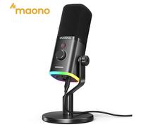 Microfono Dinamico MAONO PD100X Software per la riduzione del rumore incluso. Microfono da Gaming RGB Migliora l'esperienza di gioco. Ideale per la registrazione