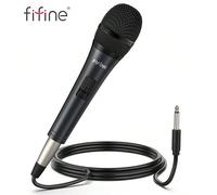 Microfono dinamico, microfono a filo palmare con interruttore on/off e cavo staccabile da 4,5 m, per karaoke, conferenza, esibizione, matrimonio - FIFINE K6 ABS