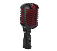 Microfono Dinamico retrò per Registrazione Podcast, Microfono di Pickup Cardioide per Voci, Smorzamento di Rumore e Vibrazione, Angolo Regolabile, Microfono Informatico per Canto