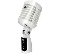 Microfono Dinamico Vintage Elvis RocknRoll per Voce Canto Karaoke Studio Argento