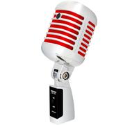 Microfono Dinamico Vintage Elvis RocknRoll per Voce Canto Karaoke Studio Rosso