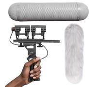 Microfono dirigibile e sistema parabrezza, supporto a doppio shock per la gestione del rumore, compatibile con microfoni Rode NTG Series/MKE 600 Shotgun, Cag per la registrazione di film all'aperto