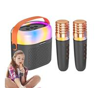 microfono e altoparlante, piccola macchina per karaoke - Karaoke dispositivo per cantare 1200 mAh, karaoke fatto in casa con 2 microfoni senza fili, set di karaoke per famiglie con