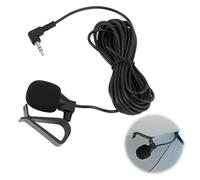Microfono esterno autoradio 3,5 mm compatibile con Sony, Kenwood, Alpine, JVC e Pioneer, cavo 3 m, jack angolato 3,5 mm, per navigazione, stereo Bluetooth, GPS e DVD, plug & play