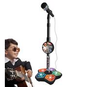 Microfono femminile con stand - microfono stand - microfono per feste con supporto regolabile, microfono in mp3, effetti musicali divertenti per bambini, microfono da