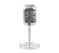 Microfono finto - Retro Vintage microfono puntello con supporto | modello antico microfono giocattolo per feste, giochi di ruolo, spettacoli teatrali e decorazione da tavolo, accessorio per microfono