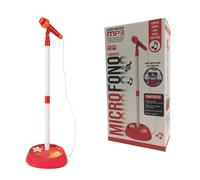 Microfono Giocattolo con Asta e Luci Microfono Bambino Bambina Microfoni Karaoke con Collegamento MP3 Smartphone Asta Regolabile Altoparlante,Basi Musicali e Effetti Luminosi Microfoni ad Asta