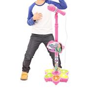 Microfono giocattolo - Giocattolo per microfono karaoke luminoso, set di supporto per canto senza fili da 30 cm, per musica di connessione telefonica, pratica di festa alla mia