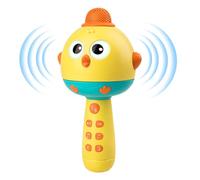 Microfono Giocattolo Per Bambini,2 in 1 a Forma di Gallina con Modificatore di Voce Divertente | Giocattolo Musicale Ricaricabile con LED | Per Ragazzi Ragazze Feste Casa Riunioni Familiari Natale Com