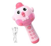 Microfono Giocattolo per Bambini,2 in 1 a Forma di Gallina con Modificatore Vocale Divertente - Giocattolo Musicale Ricaricabile con LED,per Ragazzi Ragazze Festa Casa Raduno Familiare Salone Natale C