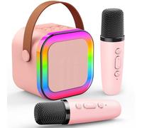 Microfono giocattolo per studenti per ragazze di 3-12 anni, regalo di compleanno per ragazze adolescenti che cantano microfono karaoke con luci e cambia voce, perfetto per bambini e preadolescenti