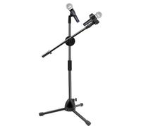 Microfono Holder - Microfono a clip, portatile microfono. Stand - Regolabile in metallo Tripod Stand 80 cm Clip, Foldable Durable | for Recording Karaoke Instruments Stage
