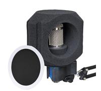 Microfono Isolamento Shield, Sound-Absorbing Shield Filter, Portable Soundproof Cover, Adjustable Noise Reduction Panel, Home Studio Podcast Singing Rapping, 14,5 cm Black