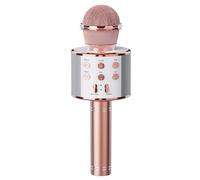 Microfono Karaoke Bluetooth Portatile Microfono Senza Fili Microfoni Karaoke Altoparlante Cambia Voce Casa KTV, Compatibile con Android/iPhone/iPad/PC-Rose