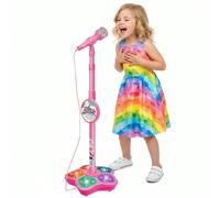 Microfono Karaoke Elegante per Bambini con Supporto - Tracce Integrate e Strumenti Musicali, Giocattolo Elettronico Educativo per lo Sviluppo Cognitivo, Regalo Perfetto per Ritorno a Scuola/Festival/V
