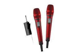 Microfono Karaoke Frequenza UHF Wireless A 2 Canali For Insegnare La Trasmissione Audio Chiara E Stabile Di Nozze Riproduzione Chiara Del Suono(SKM9000-2-Red)