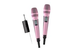 Microfono Karaoke Frequenza UHF Wireless A 2 Canali For Insegnare La Trasmissione Audio Chiara E Stabile Di Nozze Riproduzione Chiara Del Suono(SKM9000-2-Pink)