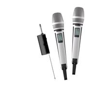 Microfono Karaoke Frequenza UHF Wireless A 2 Canali For Insegnare La Trasmissione Audio Chiara E Stabile Di Nozze Riproduzione Chiara Del Suono(SKM9000-2-White)