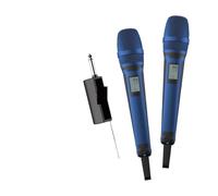 Microfono Karaoke Frequenza UHF Wireless A 2 Canali For Insegnare La Trasmissione Audio Chiara E Stabile Di Nozze Riproduzione Chiara Del Suono(SKM9000-2-Blue)