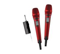 Microfono Karaoke Frequenza UHF Wireless A 2 Canali For Insegnare La Trasmissione Audio Chiara E Stabile Di Nozze Riproduzione Chiara Del Suono(SKM9000-2-Red)
