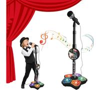 Microfono karaoke giocattolo tutto in uno per bambini - Aggiornato con supporto, luci ed eco