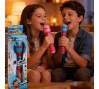 Microfono karaoke per bambini, giocattolo realistico in plastica per cantare, educazione precoce, strumento musicale interattivo, coltiva il senso musicale, comunicazione genitore-figlio, sviluppo del