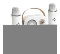 Microfono karaoke wireless con altoparlante, kit altoparlanti karaoke wireless - Karaoke con due microfoni,Microfono portatile per canto per adulti con cavo di ricarica per i viaggi